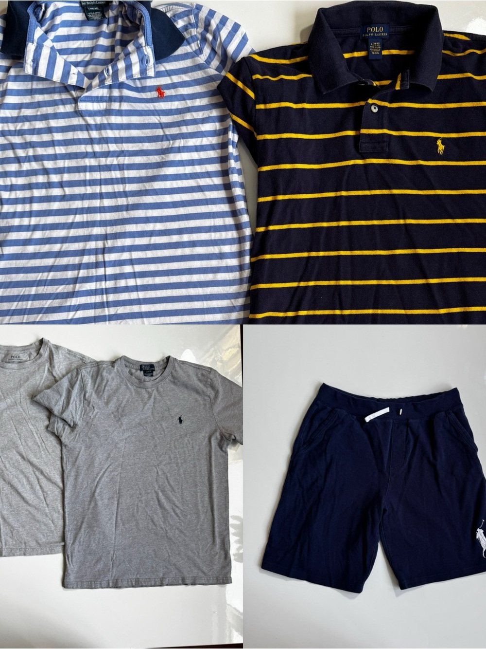 Polo by Ralph Lauren boy Navy & Yellow Stripe Polo Shirt